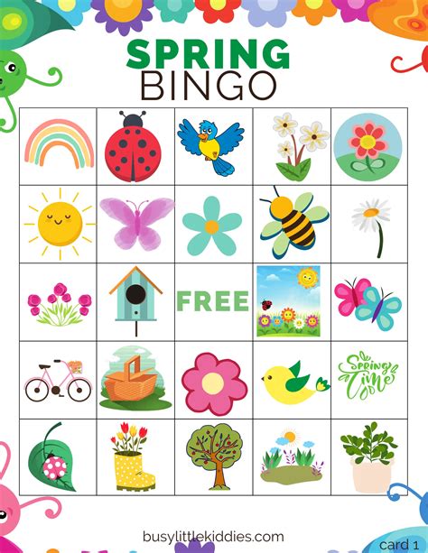 free printable spring bingo printable|spring bingo clip art.